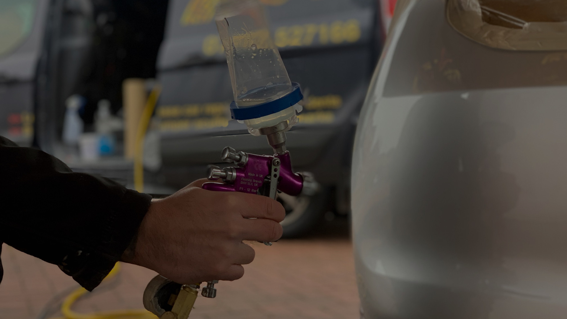 Car body repair in progress